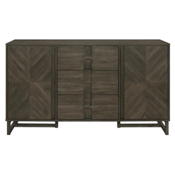 Kelly 3-Drawer Storage Dining Sideboard Buffet - Dark - Grey 