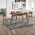 Alfredo 31"W x 47"L 5-Piece Butterfly Leaf Dining Set - Natural Walnut - Grey Fabric