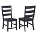 Newport Ladder Back Wood Dining Side Chair - Black - Set of 2