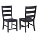 Newport Ladder Back Wood Dining Side Chair - Black - Set of 2 - COA1324