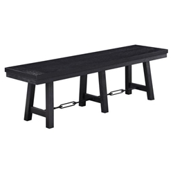 Newport Wood Trestle Base Dining Bench - Black 