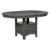 Lavon 42"W x 42"L Oval Extension Leaf Dining Table Medium - Grey