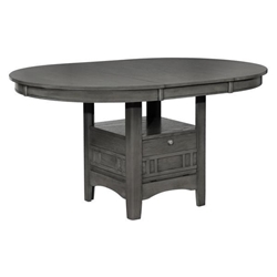 Lavon 42"W x 42"L Oval Extension Leaf Dining Table Medium - Grey 