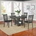 Lavon 42"W x 42"L 5-Piece Oval Extension Leaf Dining Set - Medium - Grey