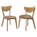 Elowen Wood Dining Side Chair with Light Walnut Finish Frame and Light Brown Fabric - Set of 2 - COA1360