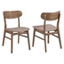 Dortch Dining Side Chair with Walnut Finish Frame and Brown Faux Leather Upholstery - Set of 2