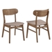 Dortch Dining Side Chair with Walnut Finish Frame and Brown Faux Leather Upholstery - Set of 2 - COA1363