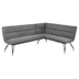 Dodson Fabric Upholstered - Shaped Nook Dining Bench - Grey