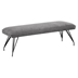 Dodson Fabric Upholstered Dining Bench - Grey - Black Finish Legs