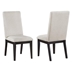 Hathaway Upholstered Dining Side Chair Cream - Dark Brown Finish Frame - Set of 2