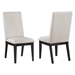 Hathaway Upholstered Dining Side Chair Cream - Dark Brown Finish Frame - Set of 2 - COA1376