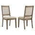 Scottsdale Wood Dining Side Chair with Latte Fabric - Washed Brown Finish Frame - Set of 2