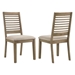 Scottsdale Wood Dining Side Chair with Latte Fabric - Washed Brown Finish Frame - Set of 2 - COA1422