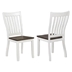 Kingman Wood Dining Side Chair with Distressed White Frame and Espresso Finish Seat - Set of 2