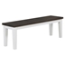 Kingman Wood Dining Bench with Distressed White Base and Espresso Finish Seat