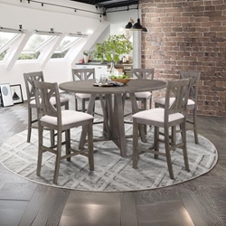 Athens 46"W x 46"L 7-Piece Drop Leaf Counter Height Dining Set - Barn - Grey 