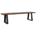 Ditman Live Edge Wood Dining Bench - Grey Sheesham - Black Metal Finish Frame