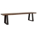 Ditman Live Edge Wood Dining Bench - Grey Sheesham - Black Metal Finish Frame - COA1462