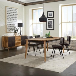 Partridge 40"W x 80"L 5-Piece Dining Set - Natural Sheesham and Espresso 