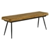 Misty Leather Upholstered Dining Bench - Antique Camel - Deep Black Finish Legs