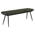 Partridge Dining Bench with Hand Dyed Goat Leather Fabric - Antique Espresso - Deep Black Finish Legs