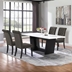 Sherry 72"W x 38"L 5-Piece Rectangular Marble Top Dining Table Set - Brown - Rustic Espresso Finish Legs