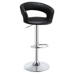 Barraza Adjustable Height Bar Stool Black and Chrome 