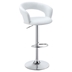 Barraza Adjustable Height Bar Stool White and Chrome