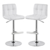 Lenny Upholstered Adjustable Bar Stool White - Set of 2