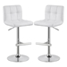 Lenny Upholstered Adjustable Bar Stool White - Set of 2 - COA1593