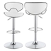 Edenton Upholstered Adjustable Bar Stool White - Chrome Finish Base - Set of 2