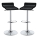 Bidwell Adjustable Bar Stool with Black Upholstery - Chrome Finish Pedestal Base - Set of 2 - COA1596