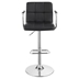 Palomar Adjustable Height Bar Stool - Black Leatherette - Polished Chrome Finish Base