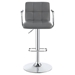 Palomar Adjustable Height Bar Stool - Grey Leatherette - Chrome Finish - COA1616