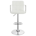 Palomar Adjustable Height Bar Stool - White Leatherette - Chrome Finish Base