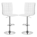 Ashbury Upholstered Adjustable Bar Stool White - White Leatherette - Chrome Finish Pedestal Base - Set of 2 - COA1645