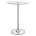 Thea 28" Round Glass Top LED Bistro Bar Table - Chrome