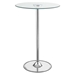 Thea 28" Round Glass Top LED Bistro Bar Table - Chrome - COA1668