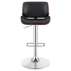 Folsom Upholstered Adjustable Bar Stool - Black and Chrome 