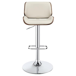 Folsom Upholstered Adjustable Bar Stool - Ecru and Chrome 