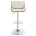 Folsom Upholstered Adjustable Bar Stool - Ecru and Chrome - COA1690