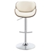 Harris Adjustable Bar Stool - Ecru Leatherette - Chrome Finish Base