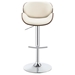 Harris Adjustable Bar Stool - Ecru Leatherette - Chrome Finish Base - COA1692