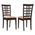 Kelso Lattice Back Dining Side Chair Cappuccino - Beige Fabric - Set of 2