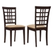 Kelso Lattice Back Dining Side Chair Cappuccino - Beige Fabric - Set of 2 - COA1837