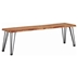 Sherman Wood Dining Bench - Natural Acacia - Gunmetal Finish Legs