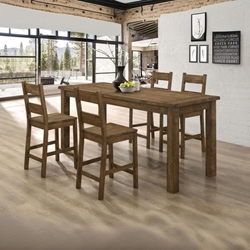 Coleman 5-Piece Counter Height Dining Set - Rustic Golden - Brown 