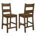 Coleman Wood Counter Chair with Straight Profile Seat - Rustic Golden Brown Finish Frame - Set of 2