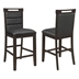 Prentiss Upholstered Counter Chair Cappuccino - Black Leatherette Fabric - Set of 2