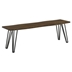 Topeka Live Edge Wood Dining Bench Mango Cocoa - Gunmetal Finish Legs